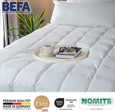 Літня пухова ковдра BEFA NATUR 155x220 см, 90% пуху, 10% пера, для алергіків, Німеччина, сертифікат Öko-Tex 100, Downpass, комплект 2 шт.