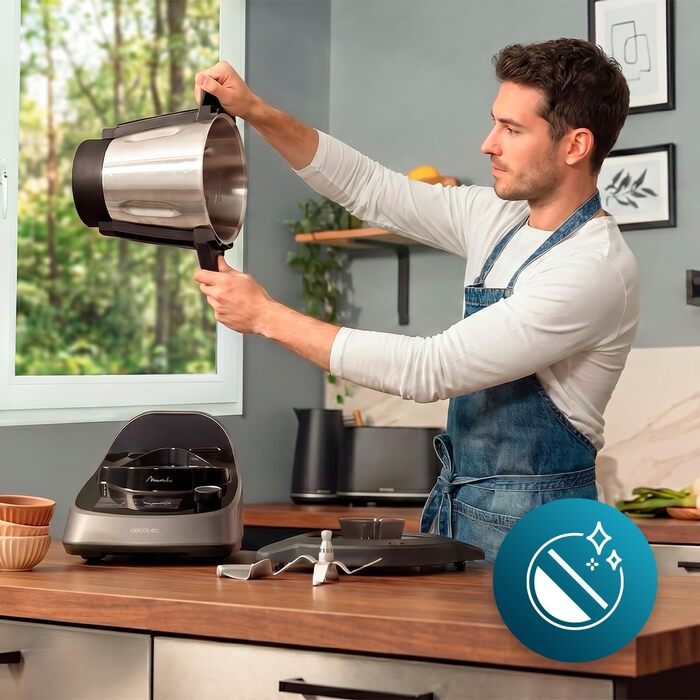 Кухонний комбайн Cecotec Mambo Touch Daily: 37 функцій, керування через WLAN App, чаша з нержавіючої сталі 3.3 л, вбудовані ваги, 10 рівнів нагріву