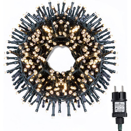Світлодіодна гірлянда Gresonic 300 LED, тепле біле світло, для декору кімнати, вулиці, саду, новорічної ялинки, весілля, електрична, постійне світіння