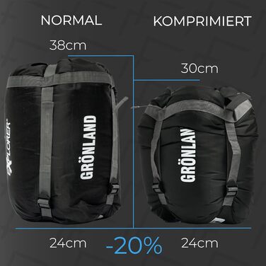 Спальний мішок EXPLORER® GRÖNLAND -23°C, 3-4 сезони, мумія, 350GSM, для дорослих, 230x82x55 см, 1900 г, синій, лівий замок, для кемпінгу, туризму, подорожей