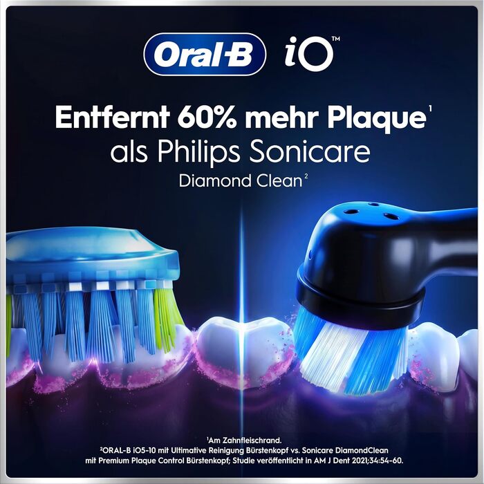 Електрична зубна щітка Oral-B iO Series 6 Black Lava, набір: щітка, 3 змінні насадки (Probierset) та чорний дорожній футляр