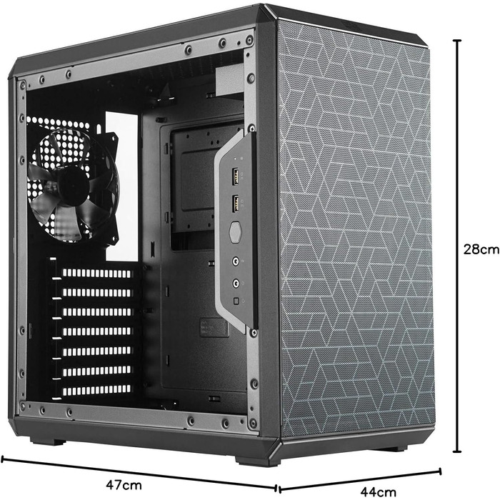 Корпус Cooler Master MasterBox Q500L ATX Mini Tower з прозорою бічною панеллю, організацією кабелів і багатьма варіантами охолодження