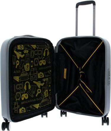 Валіза Mandarina Duck Logoduck на колесах, 40x55x20/23 см, срібляста, пластик