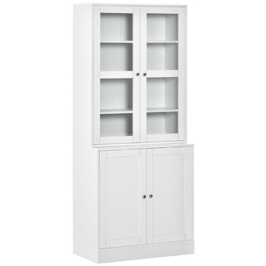 Полична шафа для книг, настінна шафа, стелаж, 2 полиці, 76 см x 40 см x 178,5 см, білий