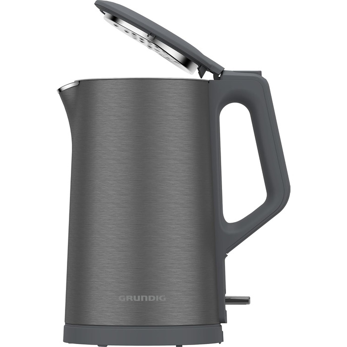 Електрочайник Grundig WK 7340, 2150 Вт, 1,5 л, нерж. сталь, подвійна стінка, авто-вимкнення, Dark Inox