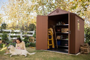 Садовий будиночок KETER Darwin 2,8 м² коричневий (6x6) з Evotech пластику, з дверима та вентиляцією, 25x184x205 см