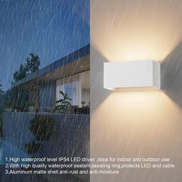 Стіна з зовнішнім підсвічуванням Klighten з LED лампою G9 (18W, 3000K), регульований кут променя, IP54, антрацит/білий
