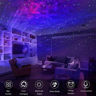 Проєктор зоряного неба PANAMALAR Smart WiFi LED Galaxy для дітей з голосовим керуванням Alexa, таймером, нічник - подарунок на день народження, Різдво (SK23-Білий)