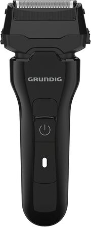 Чоловіча електробритва GRUNDIG MS 6330, 60 хв роботи, висувний тример, 3-різальний блок, 74% перероблений пластик, для подорожей, чорна