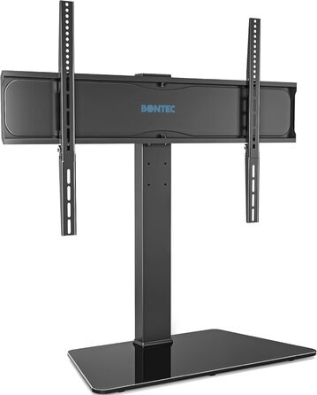 Поворотна підставка для телевізора BONTEC 42-86" з регулюванням висоти, для LCD/LED/OLED, плоских і вигнутих, із загартованого скла, макс. навантаження 50 кг, VESA 800x600