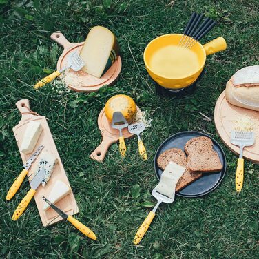 Набір для фондю Boska Super Cheesy, керамічний та чавунний, жовтий/сріблястий/чорний, 290x200x160 мм