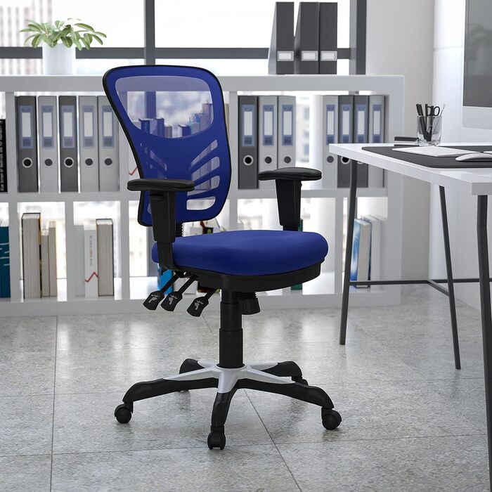 Офісне крісло Flash Furniture, металеве, синє, 69x65x112 см