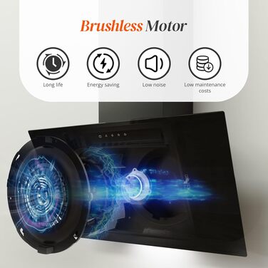 Похила витяжка для кухні FIREGAS 60 см з LED-підсвіткою, 3 рівня швидкості, режимами відводу та рециркуляції (вугільний фільтр)