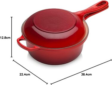 Le Creuset Marmitout: каструля-термос з чавуну, 2.3 л, Ø 22 см, вишневий (25044220902460)