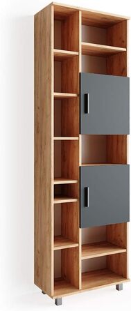 Шафа для ванної Vicco Ilias, дуб/антрацит, 60x190 см, Goldkraft Eiche
