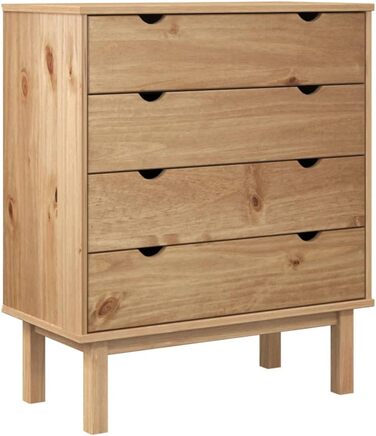 Комод з шухлядами vidaXL, масив сосни, 76,5x39,5x90 см, коричневий