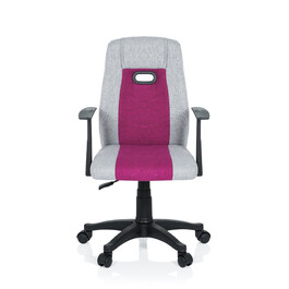 Дитячий офісний стілець Kiddy Extra з підлокітниками сірий / рожевий hjh OFFICE