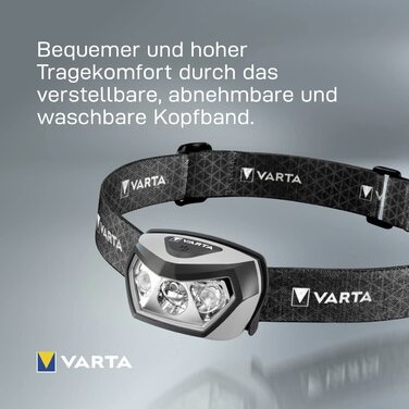 VARTA налобний ліхтар LED, акумуляторний, водонепроникний, бездротова зарядка, регульований кут, диммування, для кемпінгу, бігу, туризму