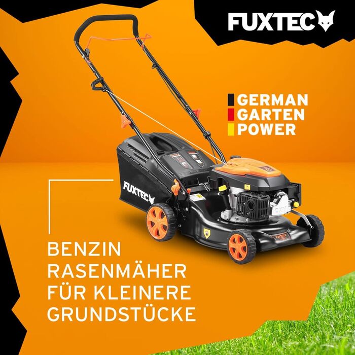 Бензинова газонокосилка FUXTEC FX-RM4646ECO 3в1 • 3,5PS, 2,6kW, 46см ширина зрізу, 50л травосбірник, мульчування, викид ззаду