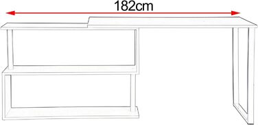Кутовий комп'ютерний стіл WOLTU TS65hei, 120x100x74 см, світлий дуб, МДФ, з полицями для офісу, письмовий стіл для ноутбука та ПК