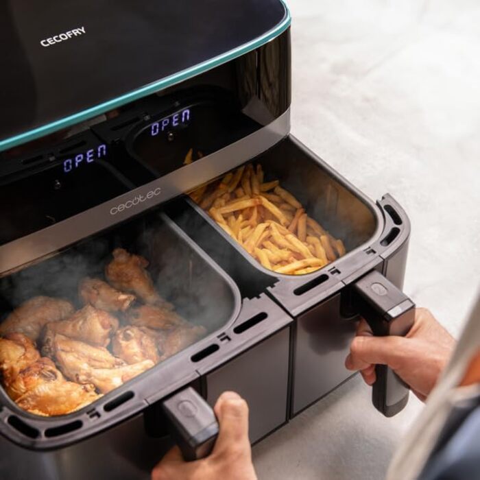 Аерофритюрниця Cecotec CecoFry Advance Double 9 л, 2850 Вт, цифрова, подвійна чаша, PerfectCook, для здорового харчування