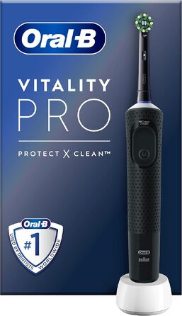 Електрична зубна щітка Oral-B Vitality Pro з 3 режимами чищення та насадкою Protect X Clean, від Braun