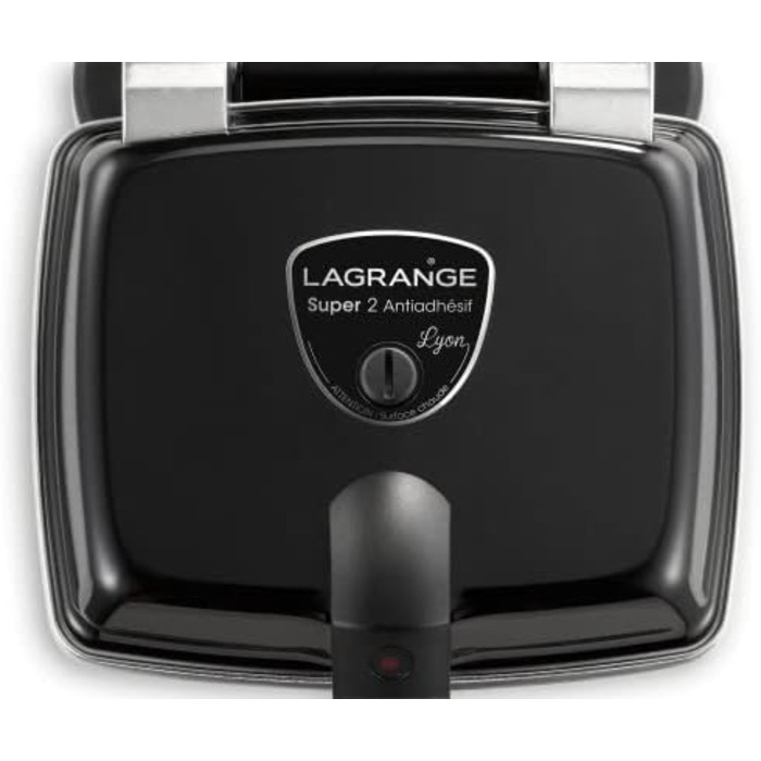 Електрична вафельниця Lagrange для вафель і овочів, 2 пластини, 1000 Вт, чорна