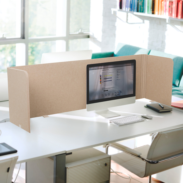 Акустична перегородка для офісу FLEXMIUT U 160x40x60 PET бежева hjh OFFICE