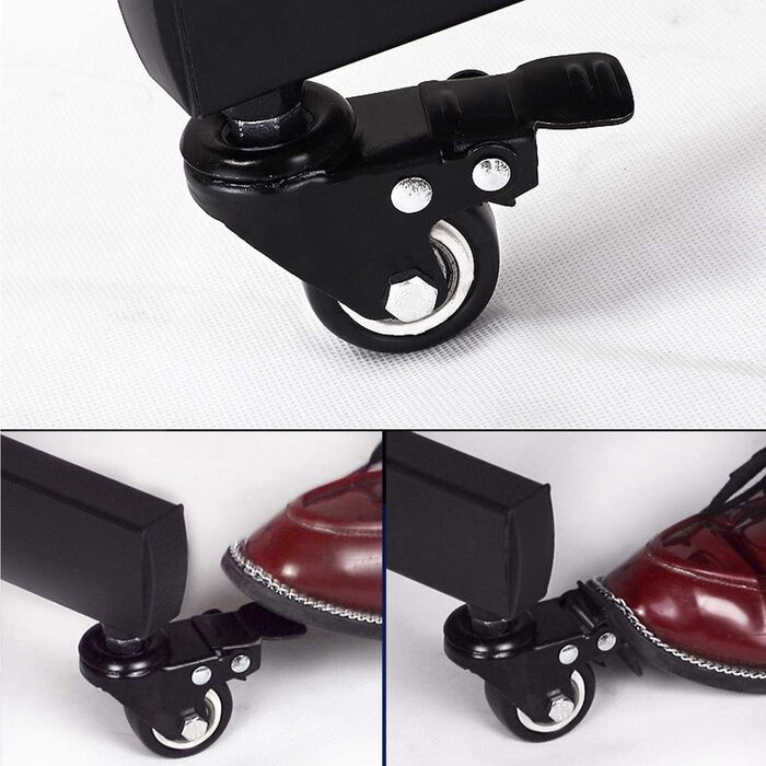 Мобільна телевізійна стійка Yaheetech на колесах з гальмом для екранів 32-65 дюймів, регульована, 3 полиці, VESA 200x200-600x400, для LCD/LED/Plasma
