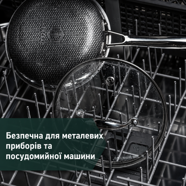 Сковорода HexClad гібридна антипригарна 20 см, індукційна, з холодною ручкою, для всіх плит, придатна для духовки та посудомийки