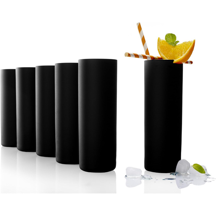 Коктейльні склянки Matte Black для коктейлів Campari Tumblers 320 мл Набір із 6 предметів Чорний Нью-Йоркський бар Stölzle Lausitz