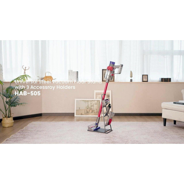 Універсальний тримач для пилососа Mount Plus HAB-505 Dyson V15/V11/V10/V8/V7/V6, Shark, LG, Samsung, Hoover - 6 гаків, металевий
