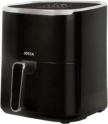 Аерофритюрниця JOCCA 5L, безмасляна фритюрниця 1450W з LED сенсорним екраном та регулюванням температури, чорна