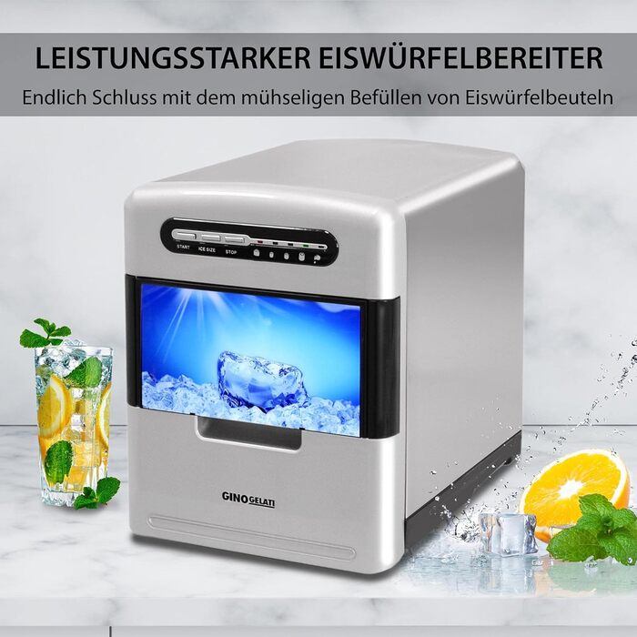 Льодогенератор Syntrox Germany GG-185W, цифровий, нерж. сталь, 150 Вт, 3 розміри кубиків льоду