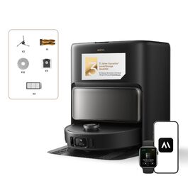 Робот-пилосос Mova V50 Ultra з функцією миття, 24000 Па, 6 см перешкода, навігація Liftable, RGB AI, LED, 80°C гаряча вода, 63°C сушка, DuoSolution, Tricut, чорний