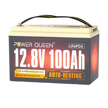 LiFePO4 акумулятор Power Queen 12V 100Ah з підігрівом для кемперів та будинків на колесах (12V100Ah-HEAT)