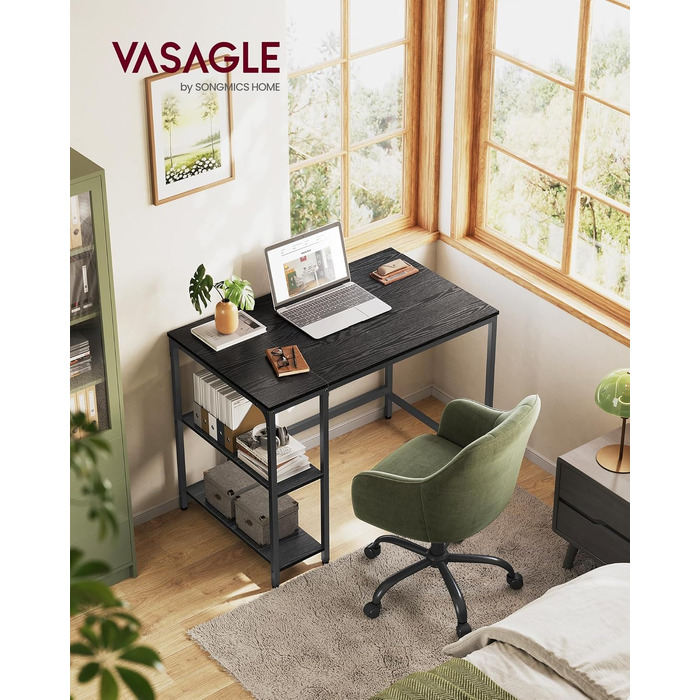 Стол письмовий VASAGLE 100x50 см, комп'ютерний, офісний, вінтажний стиль, для робочого кабінету, спальні, вітальні, колір: коричнево-чорний