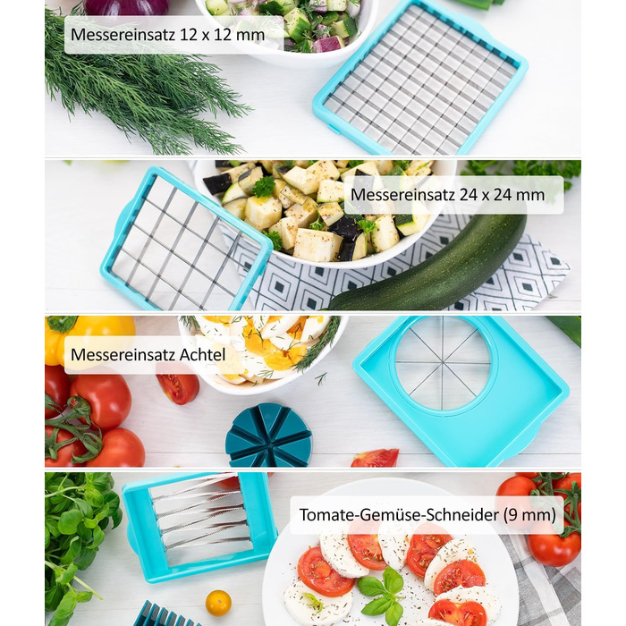 Овочерізка Nicer Dicer Chef Professional 23-в-1, ручна, з великим контейнером 5.2 л, насадками для спіралі, томатів, джульєн, салатів, кришкою для зберігання та рецептурником