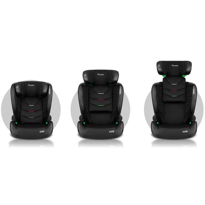 Автокрісло Nukido 15-36 кг, ISOFIX, регулювання підголівника та нахилу, чорний
