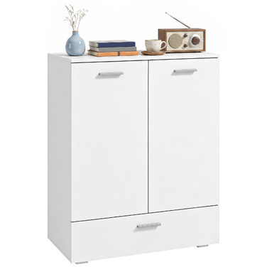 Сучасна бічна тумба (sideboard), окрема шафа для зберігання з шухлядою та регульованою полицею, біла