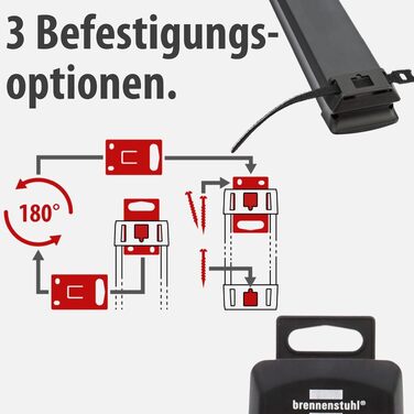Мережевий фільтр Brennenstuhl Premium-Line на 4 розетки, 5м, з вимикачем, настінний монтаж, Німеччина, чорний/сірий