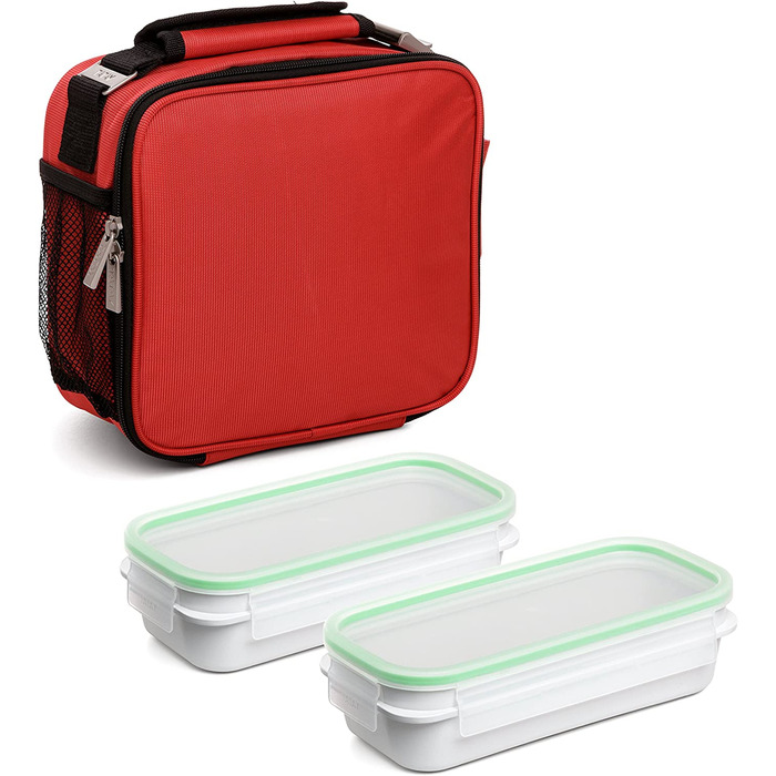 Термосумка Tatay Urban Food Premium 4,7 л з 2 контейнерами 0,75 л, BPA Free, червона, жорсткий корпус