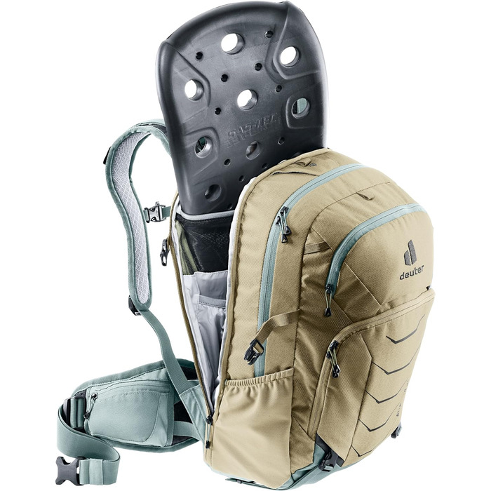 Жіночий велосипедний рюкзак Deuter Attack 18 SL з протектором, 18 л, колір Desert Sage
