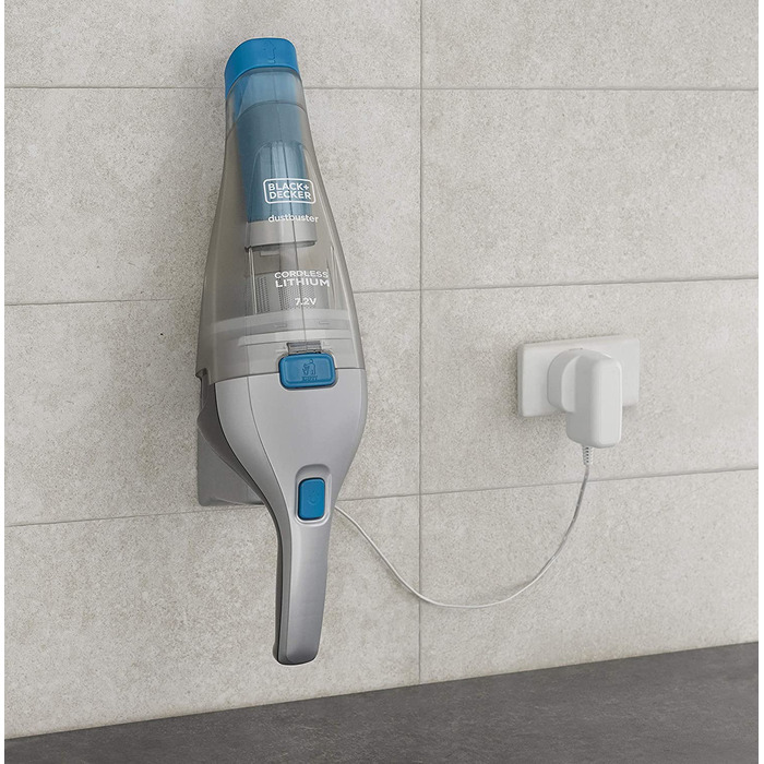 Пилосос ручний акумуляторний Black+Decker Dustbuster NVC215WA-QW, безмішковий, 7,2V, насадки для щілин і м'яких меблів, настінна зарядка, 385 мл, кобальтово-синій