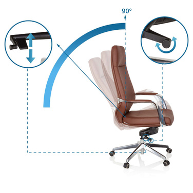 Крісло для керівника / офісне крісло VELVET штучна шкіра коричневий hjh OFFICE