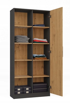 Стелаж TopEshop 80 x 182 x 30 см, антрацит, дуб артизан
