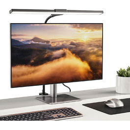 LED-лампа для монітора CSL Screenbar USB з пультом дистанційного керування, регульована яскравість, 3 колірні температури, захист очей, поворотна