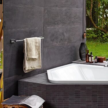 Тримач для рушників Duravit Karree, однобічний, для стіни, 60 см, хромована рушникотримач, стійка для рушників