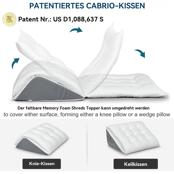 Подушка Shinnwa Memory Foam для ніг та колін з ефектом пам'яті: підтримка під час сну та відновлення після операцій