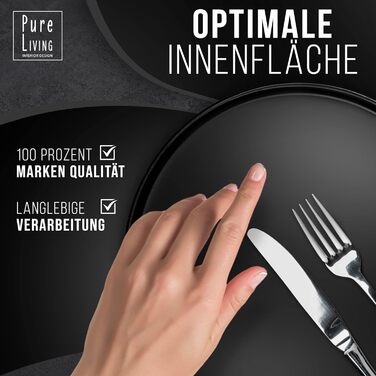 Набір тарілок для сніданку, 6 предметів, Black Manhattan Pure Living